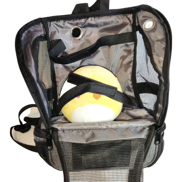 Pet Carrier Backpack Adjustable Shoulders Bag Breathable Mesh with Keychain bag - Picture 3 of 16